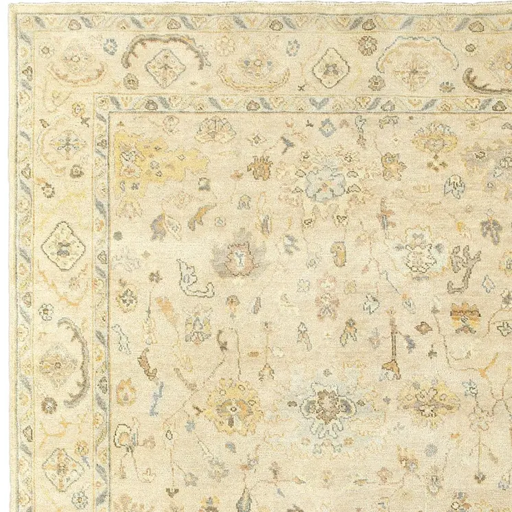 10' X 14' Beige And Gray Wool Oriental Hand Knotted Area Rug