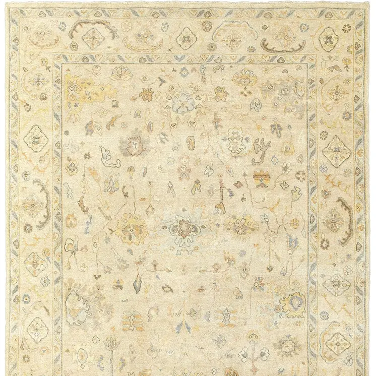 10' X 14' Beige And Gray Wool Oriental Hand Knotted Area Rug