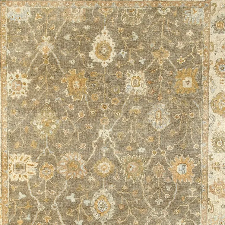 10' X 14' Brown And Beige Wool Oriental Hand Knotted Area Rug