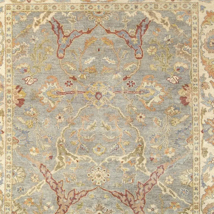 10' X 14' Gray And Beige Wool Oriental Hand Knotted Area Rug