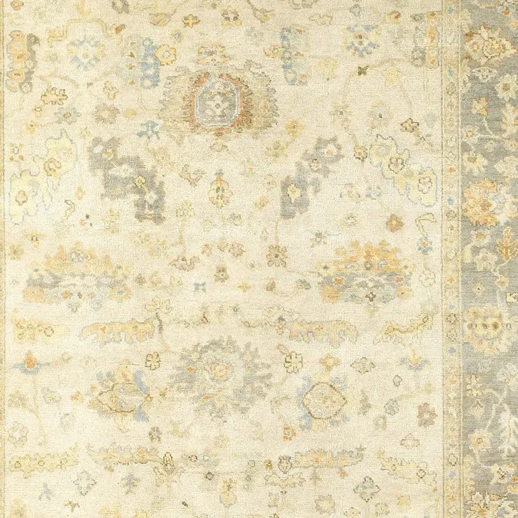 10' X 14' Beige And Gray Wool Oriental Hand Knotted Area Rug