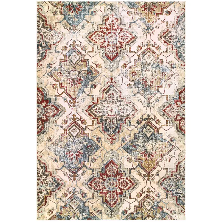 10' X 13' Ivory And Gold Oriental Area Rug