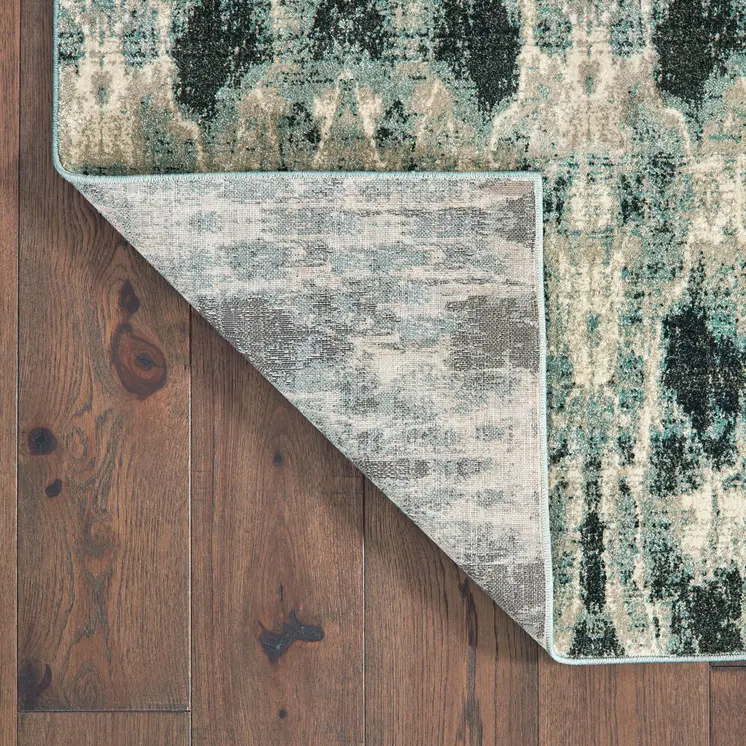 10' X 13' Gray And Blue Abstract Area Rug
