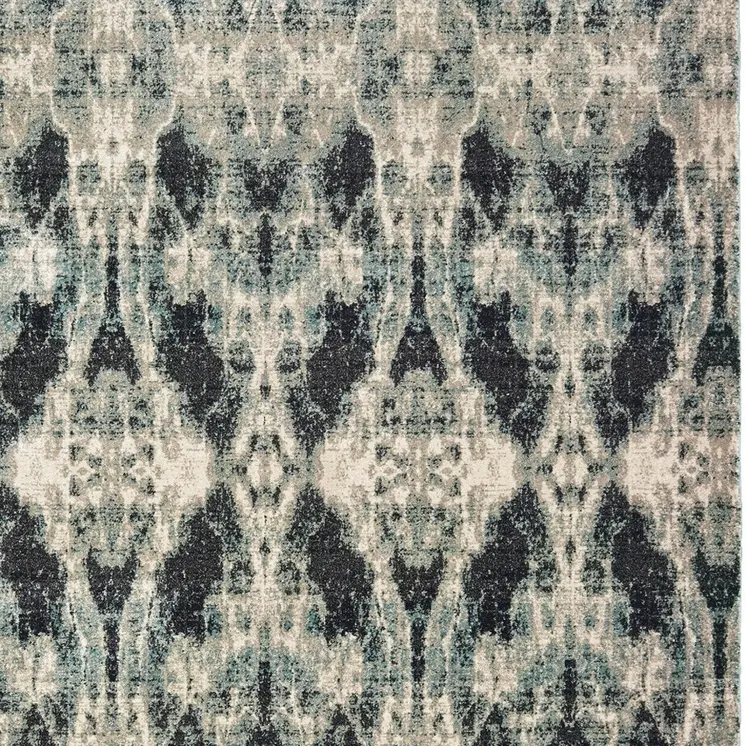 10' X 13' Gray And Blue Abstract Area Rug
