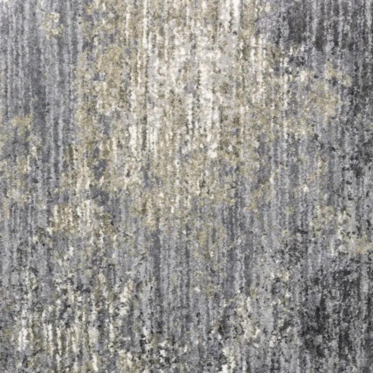 8' X 11' Gray And Ivory Abstract Shag Area Rug