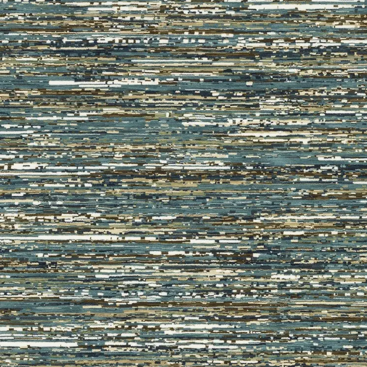 10' X 13' Blue Brown And Ivory Striped Area Rug