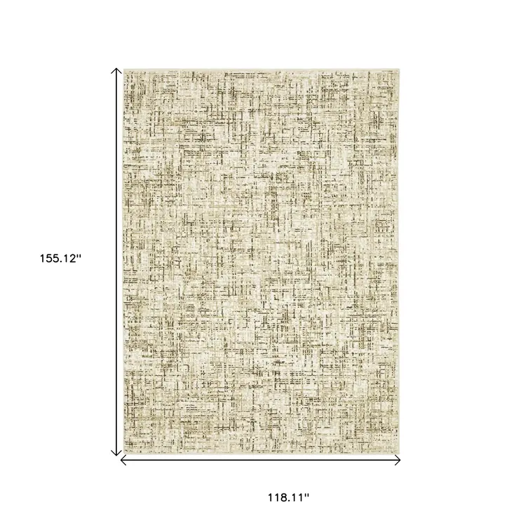 10' X 13' Ivory And Brown Abstract Area Rug