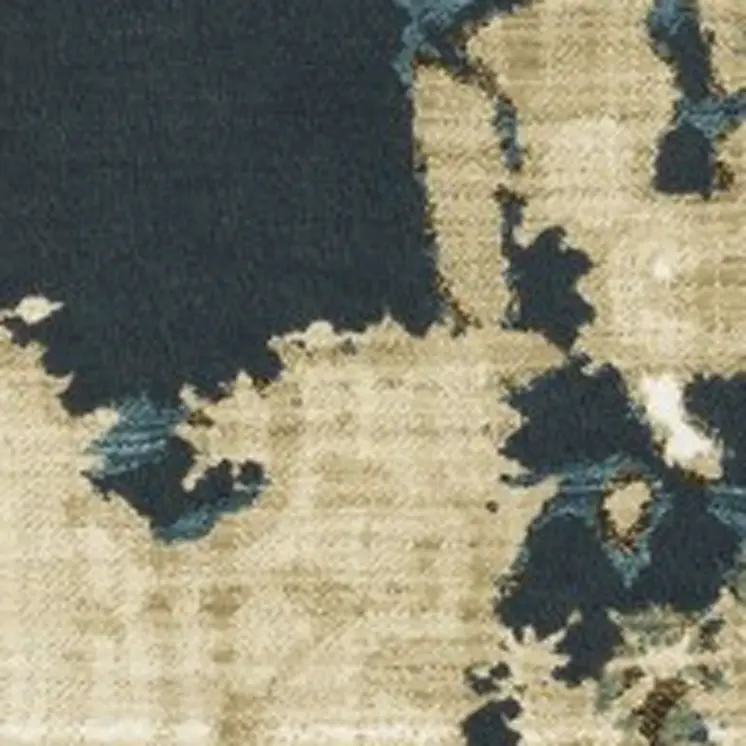 10' X 13' Beige Brown And Blue Abstract Area Rug