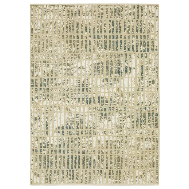 10' X 13' Beige And Blue Geometric Area Rug