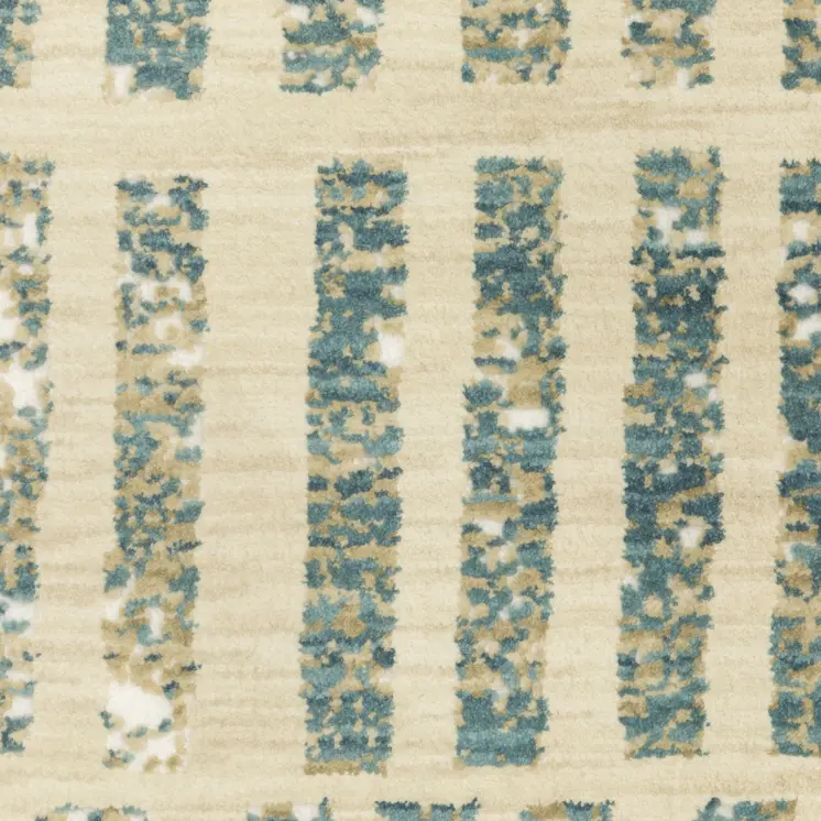 10' X 13' Beige And Blue Geometric Area Rug