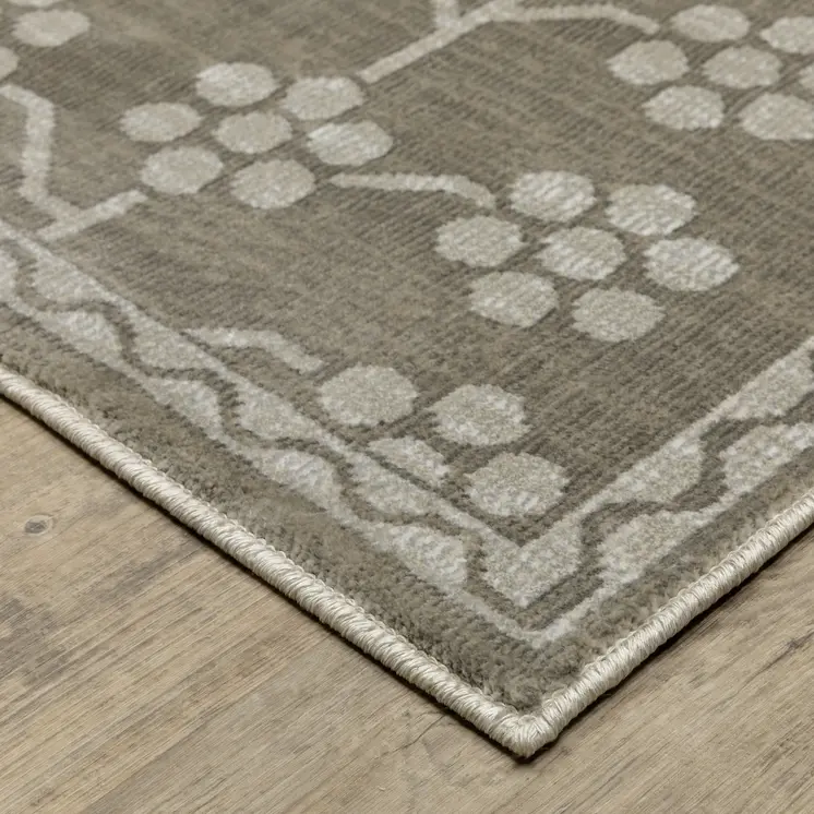 10' X 13' Gray And Light Gray Oriental Area Rug