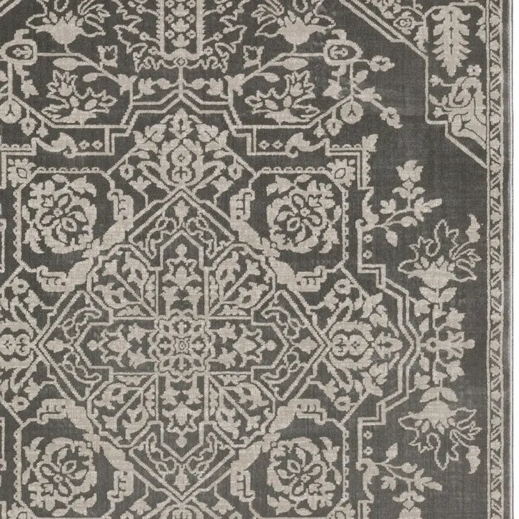 10' X 13' Gray And Light Gray Oriental Area Rug