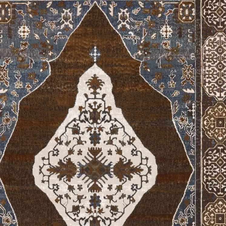 10' X 13' Gray And Blue Medallion Area Rug