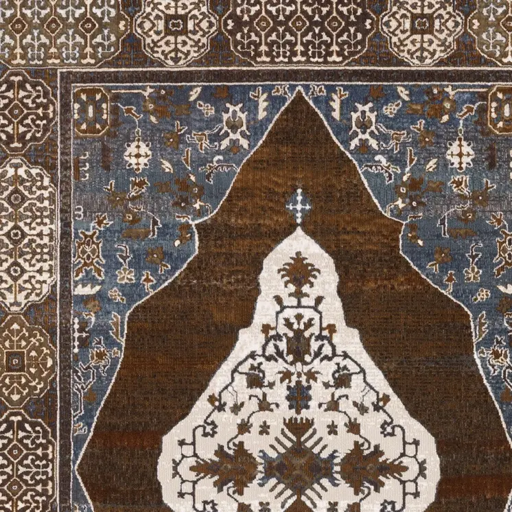 10' X 13' Gray And Blue Medallion Area Rug