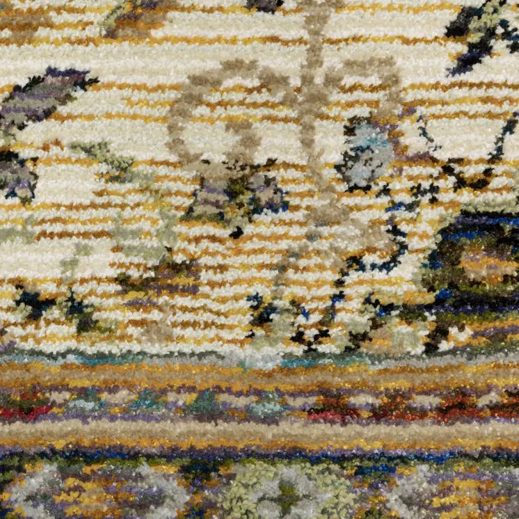 8' X 11' Ivory And Blue Oriental Area Rug