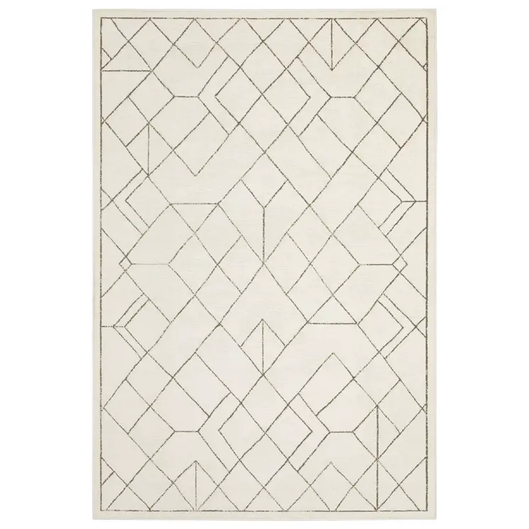 10' X 13' Ivory And Taupe Geometric Area Rug