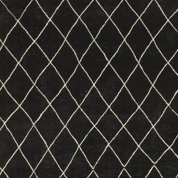 10' X 13' Charcoal And Ivory Trellis Area Rug