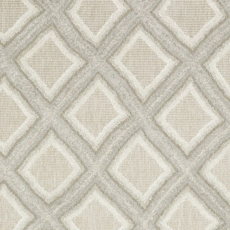 10' X 13' Gray And Beige Diamond Area Rug
