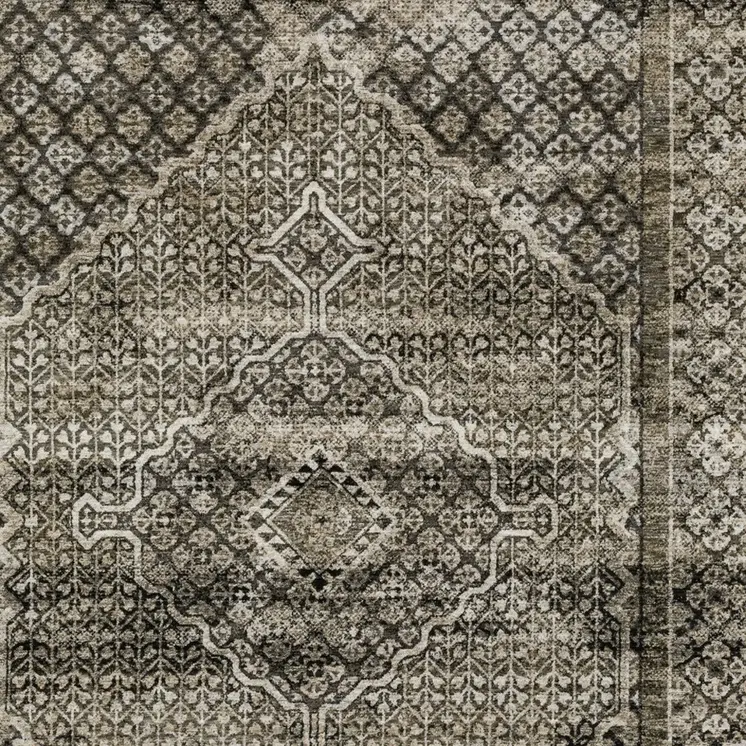 10' X 13' Gray And Beige Medallion Area Rug With Fringe