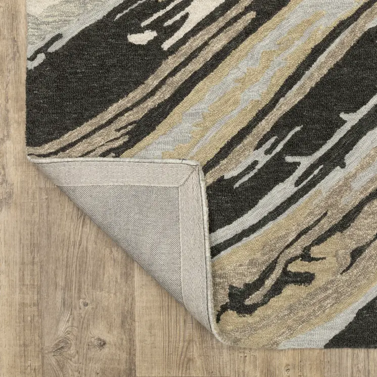 8' X 10' Gray Wool Abstract Hand Tufted Area Rug