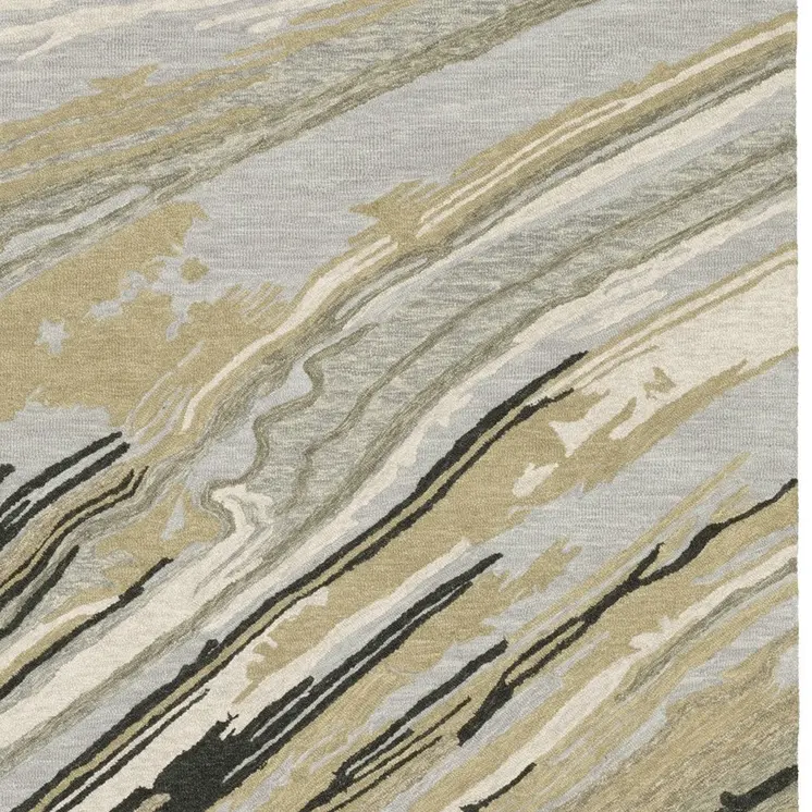 8' X 10' Gray Wool Abstract Hand Tufted Area Rug