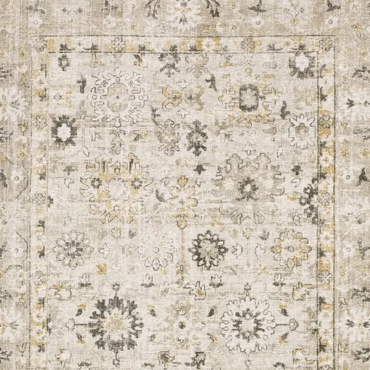 10' X 14' Beige And Gold Oriental Hand Tufted Area Rug
