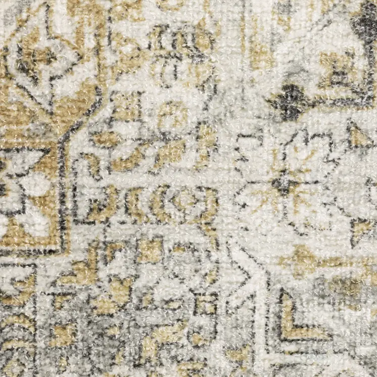 8' X 10' Gray And Gold Medallion Hand Tufted Area Rug