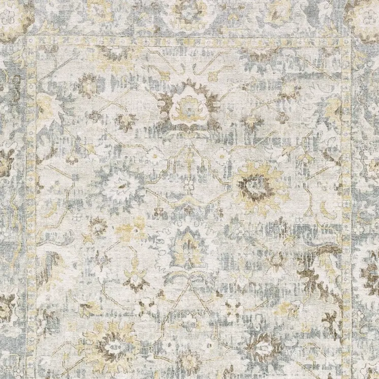 8' X 10' Ivory And Blue Oriental Hand Tufted Area Rug