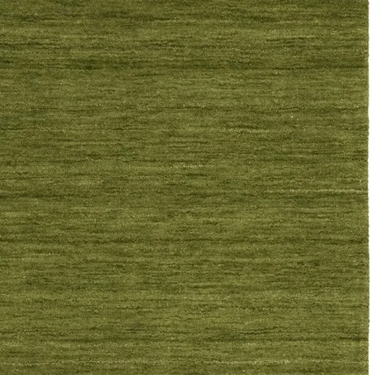 8' Green Wool Hand Tufted Runner Rug
