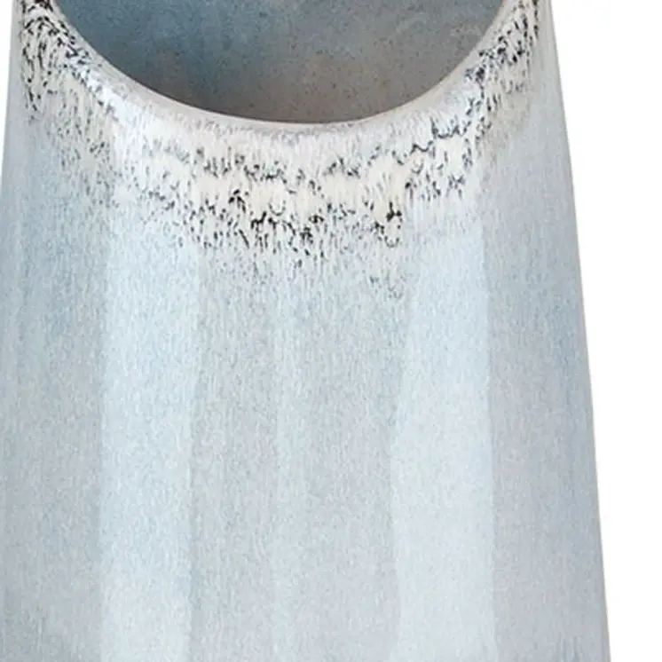 47" Blue And White Ombre Ceramic Floor Vase