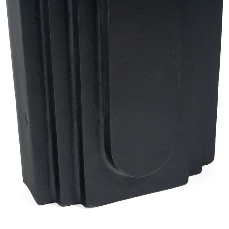 12" Black Geometric Aluminum Table Vase