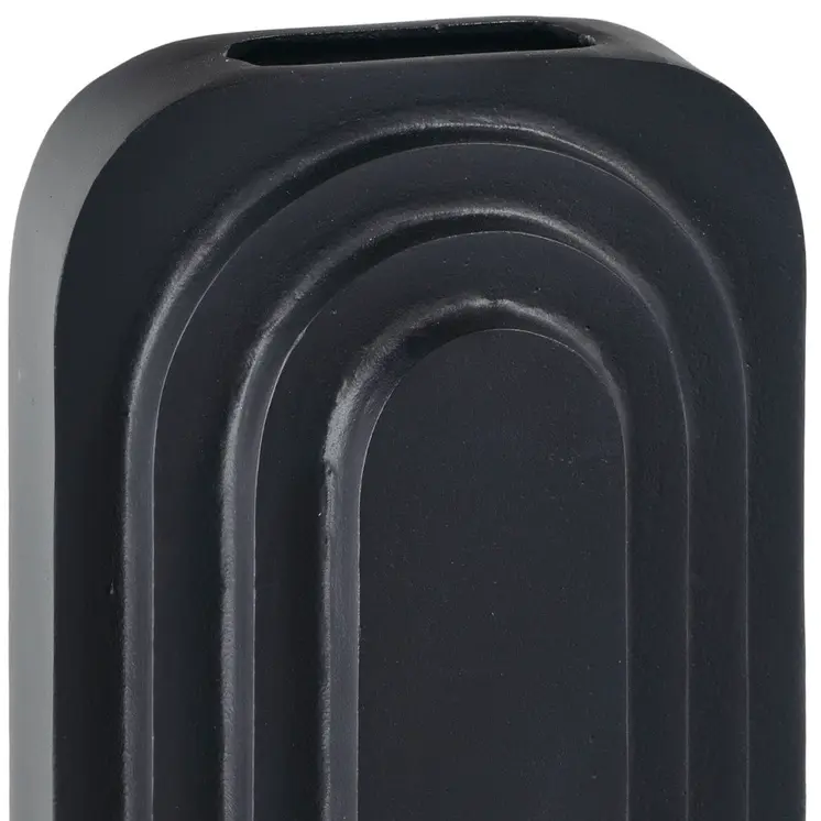 12" Black Geometric Aluminum Table Vase