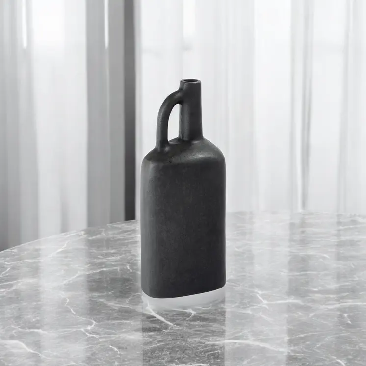 11" Gray Aluminum Jug Table Vase