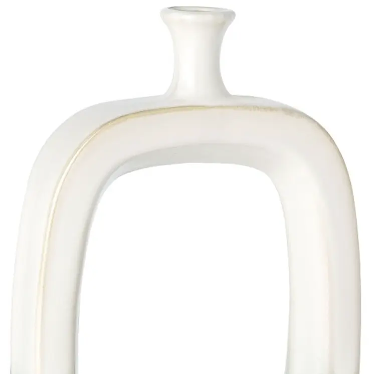 18" Aqua And White Ombre Ceramic Table Vase