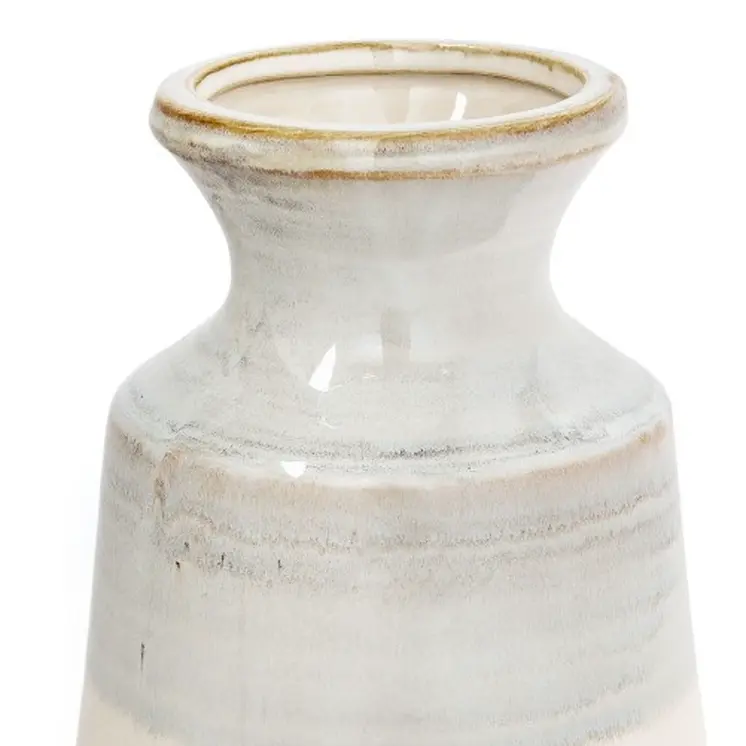 9" Blue And White Color Block Bud Ceramic Table Vase