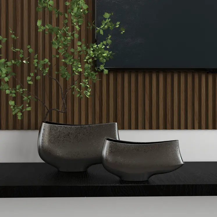 7" Nickel Aluminum Table Vase