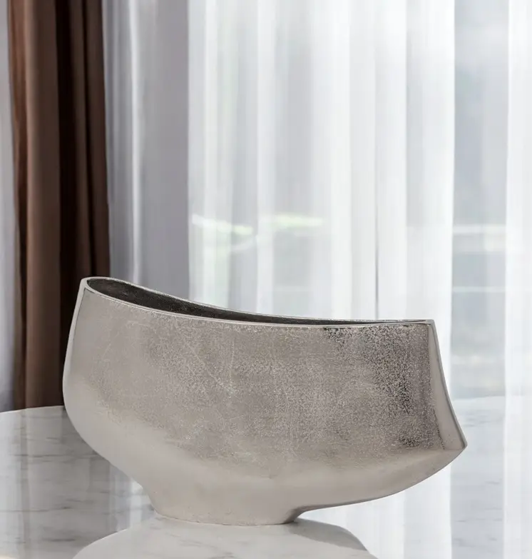 10" Nickel Aluminum Table Vase