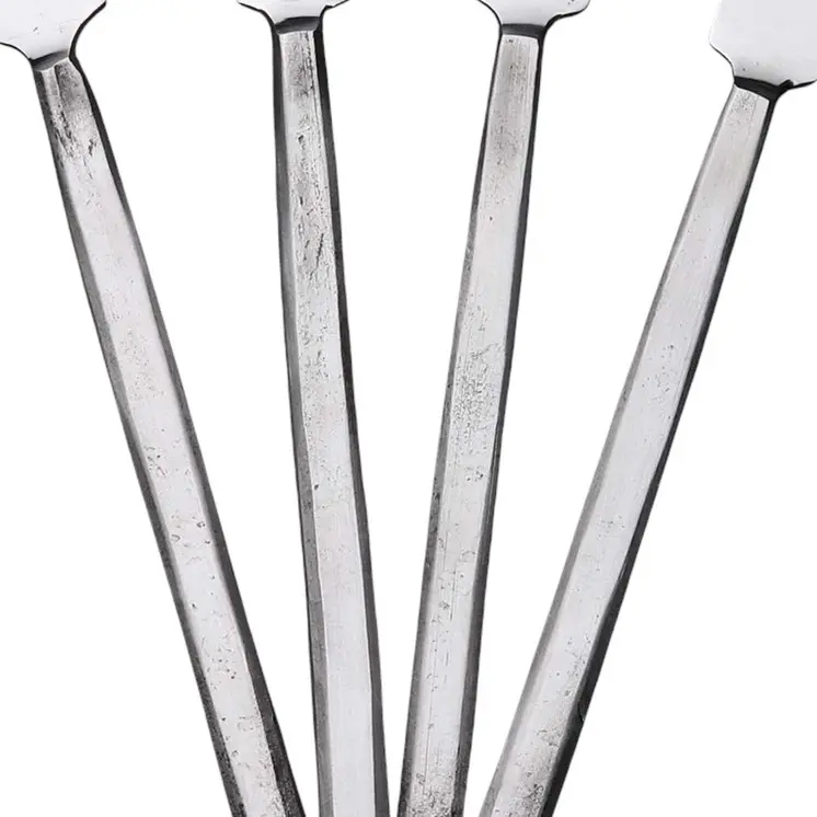 Hammered Silver Stainless Steel Four Piece Hand Forged Butter Knife
