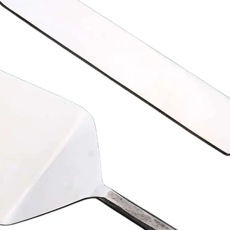 Hammered Silver Stainless Steel Two Piece Hand Forged Cake Knife