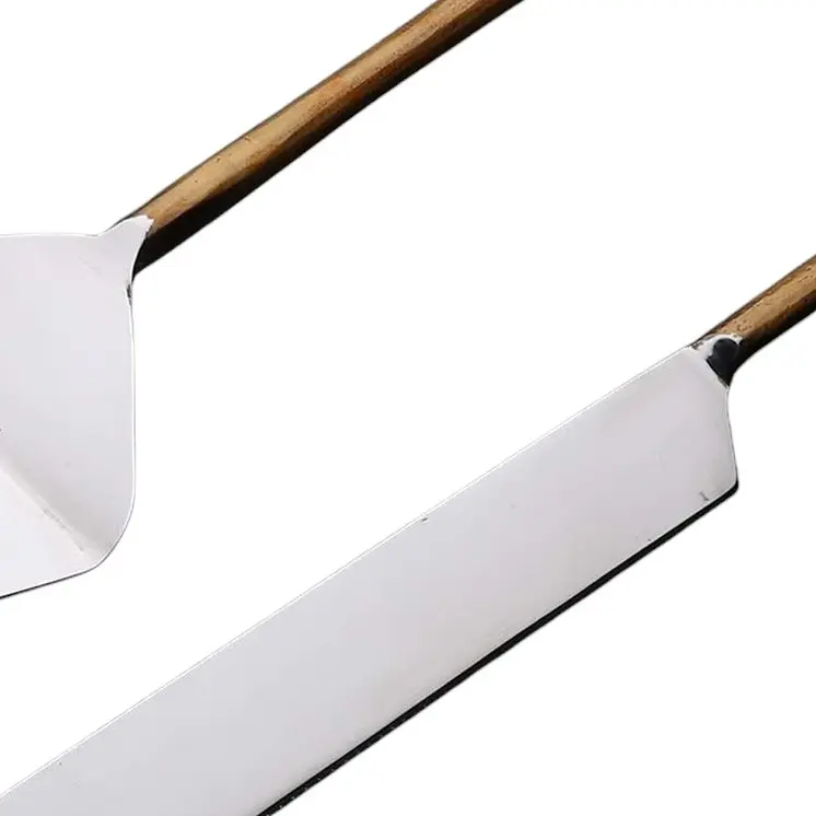 Hammered Gold Stainless Steel Two Piece Hand Forged Cake Knife