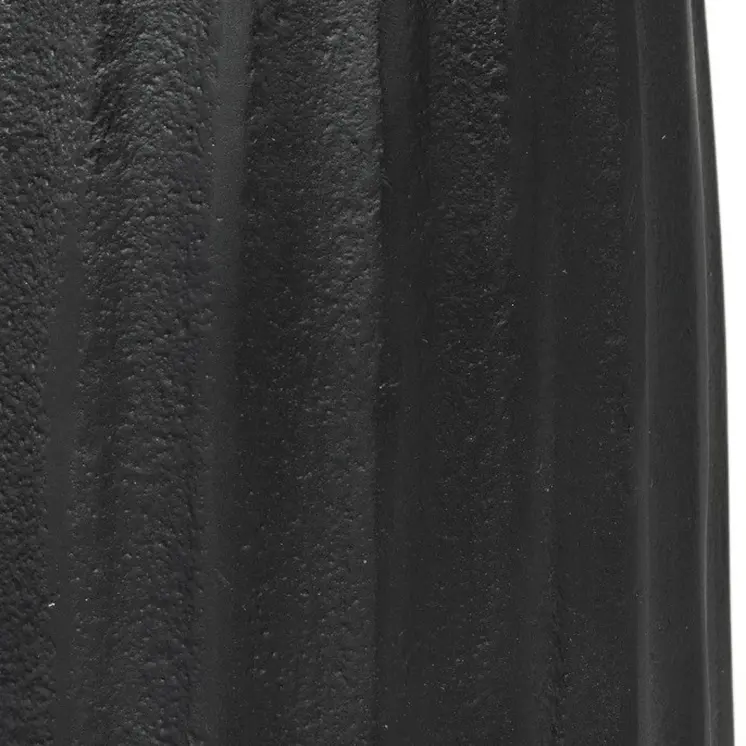 6" Black And Gold Striped Aluminum Tabletop Pillar Candle Holder