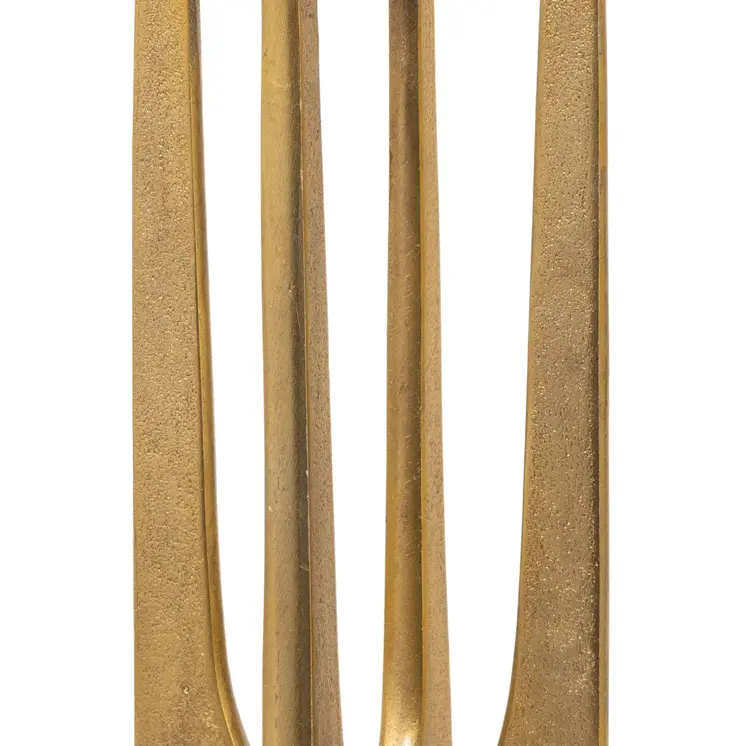 16" Gold Distressed Aluminum Geometric Tabletop Pillar Candle Holder