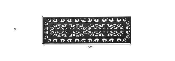 9" X 30" Black Rubber Outdoor Door Mat