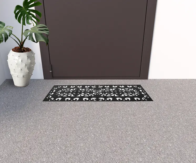 9" X 30" Black Rubber Outdoor Door Mat
