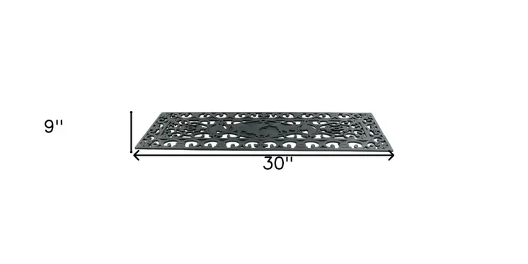 9" X 30" Black Rubber Dog Outdoor Door Mat