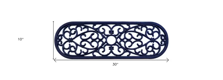 10" X 30" Black Rubber Outdoor Door Mat