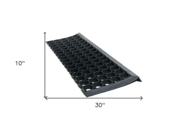 10" X 30" Black Rubber Outdoor Door Mat