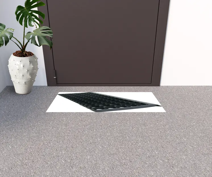 10" X 30" Black Rubber Outdoor Door Mat