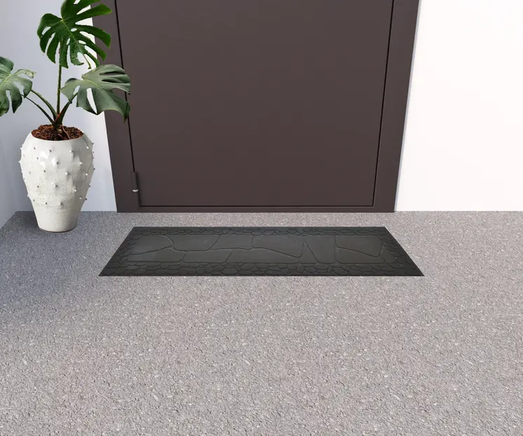 10" X 33" Black Rubber Outdoor Door Mat