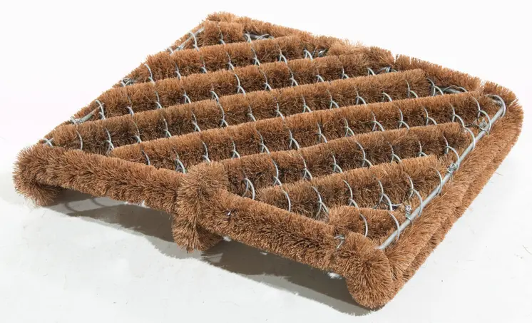 12" X 14" Brown Coir Geometric Outdoor Boot Scraper